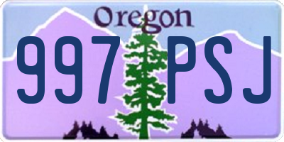 OR license plate 997PSJ