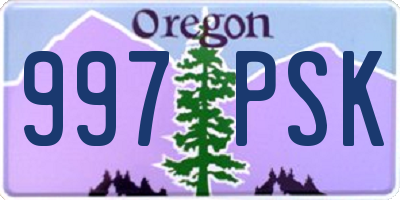 OR license plate 997PSK