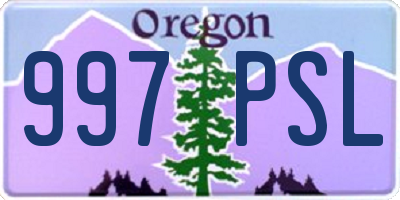 OR license plate 997PSL