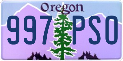 OR license plate 997PSO