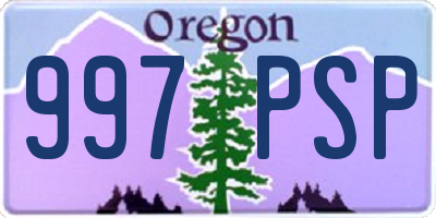 OR license plate 997PSP