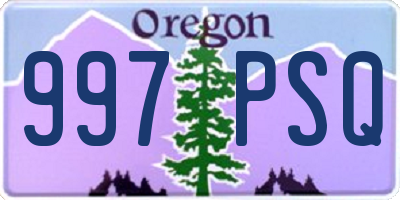 OR license plate 997PSQ