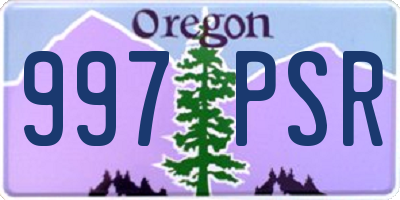 OR license plate 997PSR