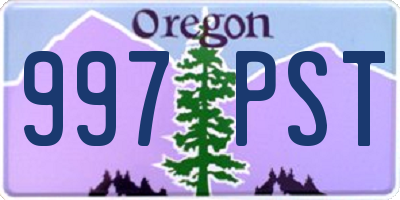 OR license plate 997PST