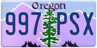 OR license plate 997PSX