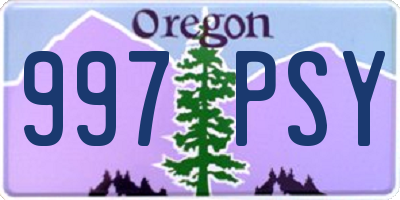 OR license plate 997PSY