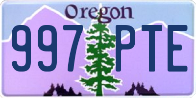 OR license plate 997PTE