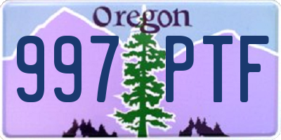 OR license plate 997PTF