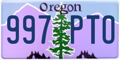 OR license plate 997PTO