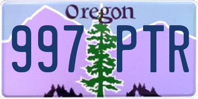 OR license plate 997PTR