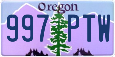OR license plate 997PTW