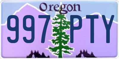 OR license plate 997PTY