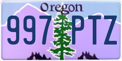 OR license plate 997PTZ
