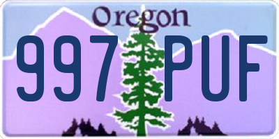 OR license plate 997PUF