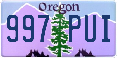 OR license plate 997PUI