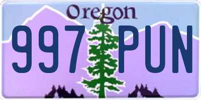 OR license plate 997PUN