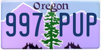 OR license plate 997PUP