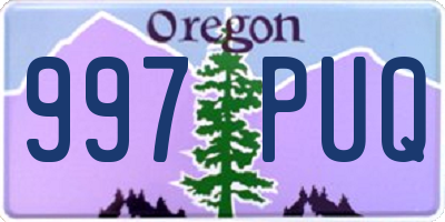 OR license plate 997PUQ