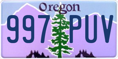 OR license plate 997PUV