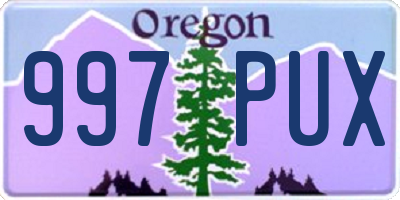 OR license plate 997PUX