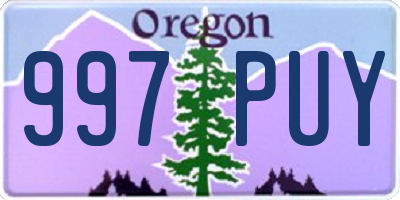 OR license plate 997PUY