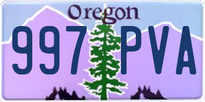OR license plate 997PVA