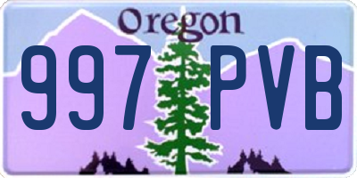 OR license plate 997PVB