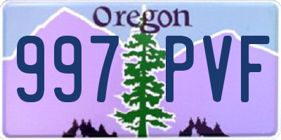 OR license plate 997PVF