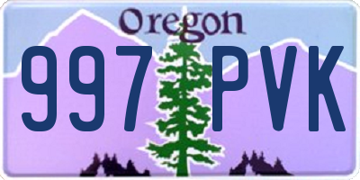 OR license plate 997PVK