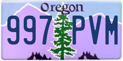 OR license plate 997PVM