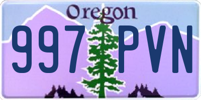 OR license plate 997PVN