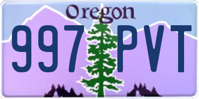 OR license plate 997PVT
