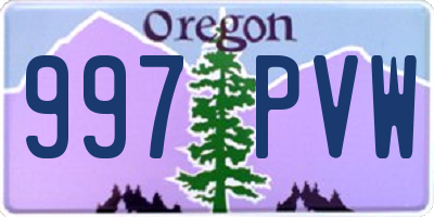 OR license plate 997PVW