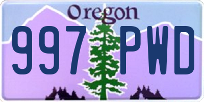 OR license plate 997PWD