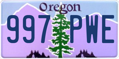 OR license plate 997PWE