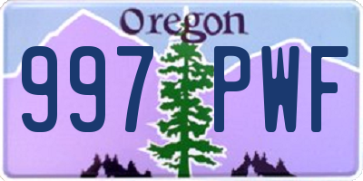OR license plate 997PWF