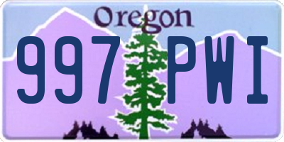 OR license plate 997PWI