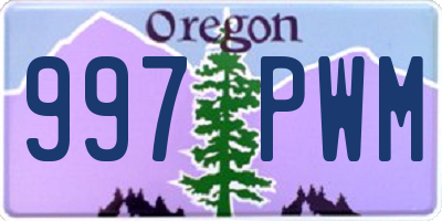 OR license plate 997PWM