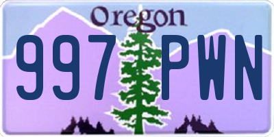 OR license plate 997PWN