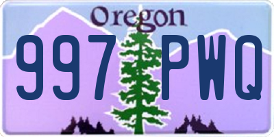 OR license plate 997PWQ