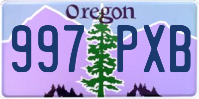 OR license plate 997PXB