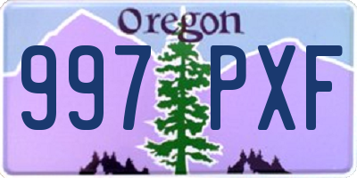 OR license plate 997PXF