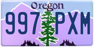 OR license plate 997PXM