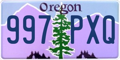 OR license plate 997PXQ