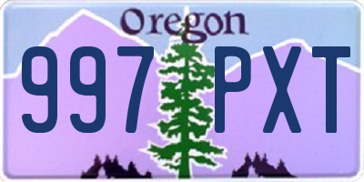 OR license plate 997PXT