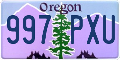 OR license plate 997PXU