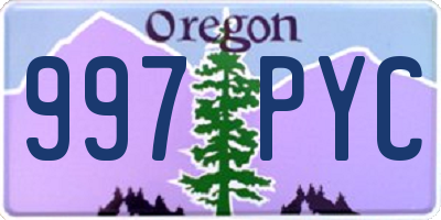 OR license plate 997PYC