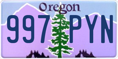 OR license plate 997PYN