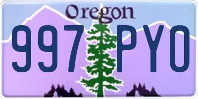 OR license plate 997PYO