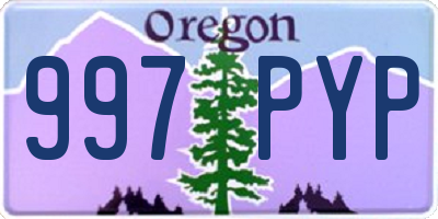 OR license plate 997PYP